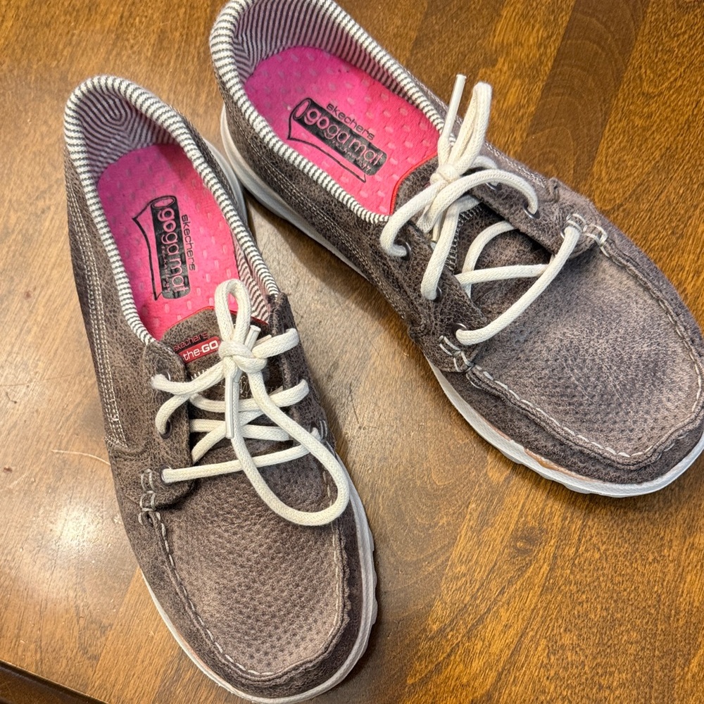 Skechers Casual beige Lace-Up boat shoes - Picture 2 of 3
